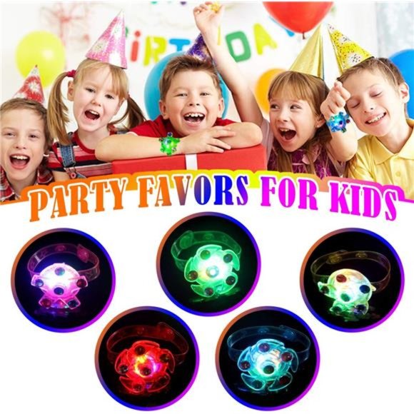 12 Pack Fidget Light up Bracelet Toys, Fidget Toys Party Favors for Kids - Picture 2 of 6